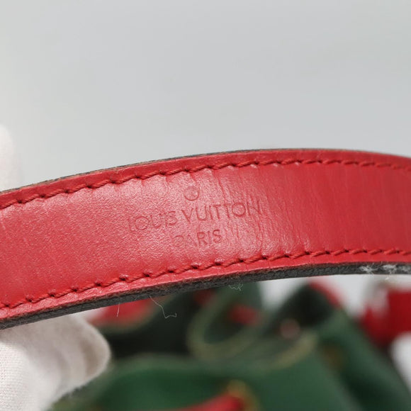 LOUIS VUITTON Epi Petit Noe Shoulder Bag Bicolor Green Red M44147 LV Auth 124434