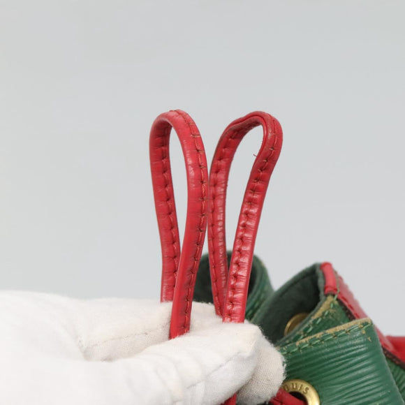 LOUIS VUITTON Epi Petit Noe Shoulder Bag Bicolor Green Red M44147 LV Auth 124434