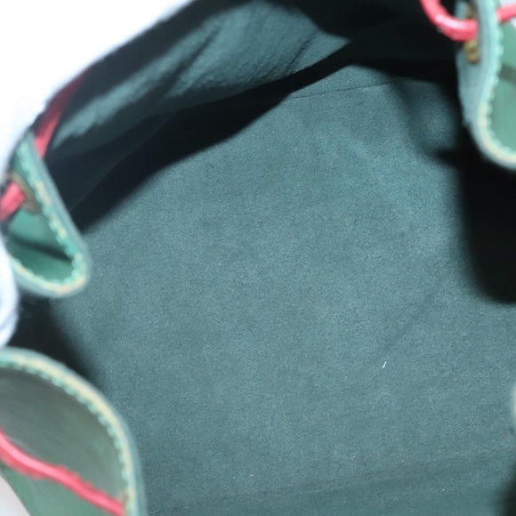 LOUIS VUITTON Epi Petit Noe Shoulder Bag Bicolor Green Red M44147 LV Auth 124434