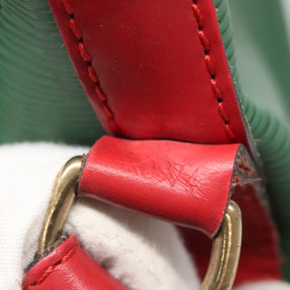 LOUIS VUITTON Epi Petit Noe Shoulder Bag Bicolor Green Red M44147 LV Auth 124434