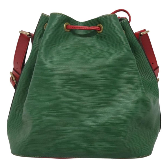 LOUIS VUITTON Epi Petit Noe Shoulder Bag Bicolor Green Red M44147 LV Auth 124434