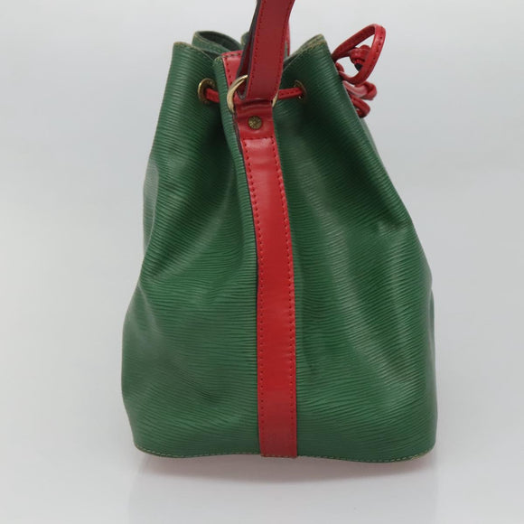 LOUIS VUITTON Epi Petit Noe Shoulder Bag Bicolor Green Red M44147 LV Auth 124434