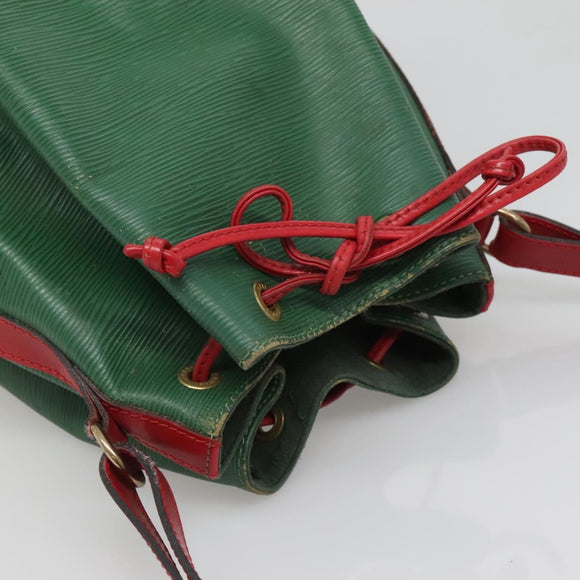 LOUIS VUITTON Epi Petit Noe Shoulder Bag Bicolor Green Red M44147 LV Auth 124434