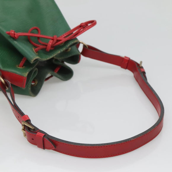 LOUIS VUITTON Epi Petit Noe Shoulder Bag Bicolor Green Red M44147 LV Auth 124434