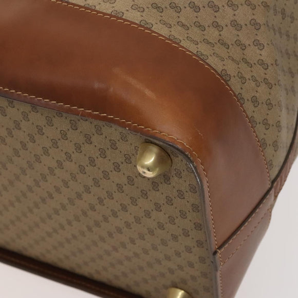 GUCCI Micro GG Supreme Boston Bag PVC Beige Gold 012 024 0467 45 Auth 124459