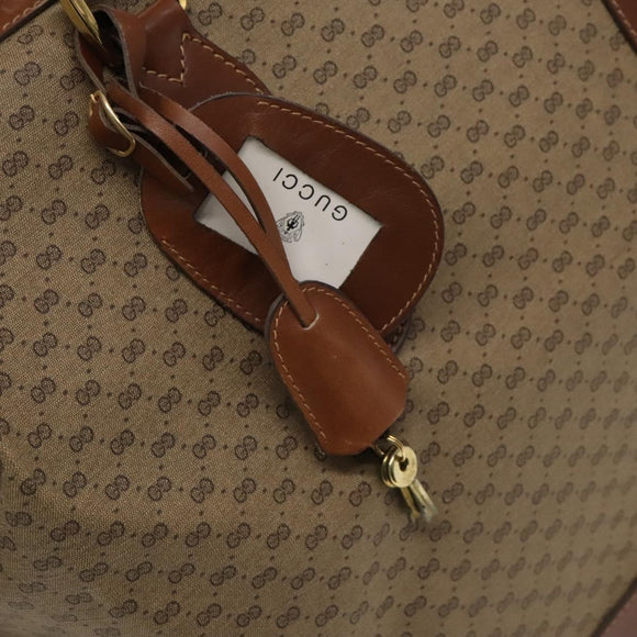 GUCCI Micro GG Supreme Boston Bag PVC Beige Gold 012 024 0467 45 Auth 124459