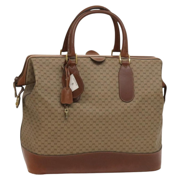 GUCCI Micro GG Supreme Boston Bag PVC Beige Gold 012 024 0467 45 Auth 124459