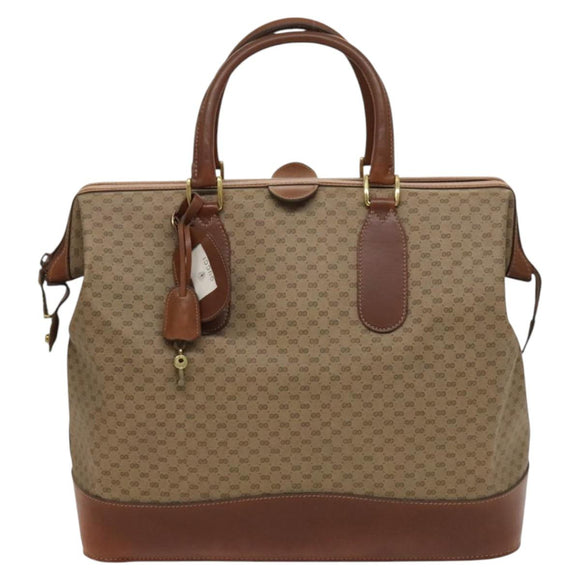 GUCCI Micro GG Supreme Boston Bag PVC Beige Gold 012 024 0467 45 Auth 124459