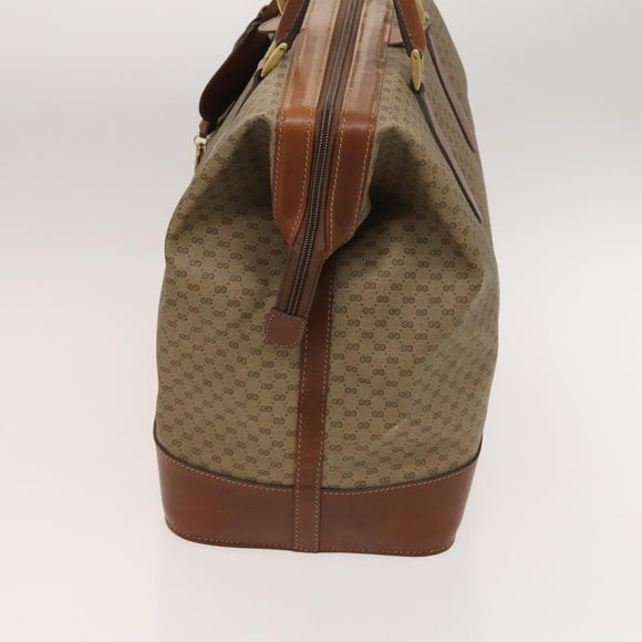 GUCCI Micro GG Supreme Boston Bag PVC Beige Gold 012 024 0467 45 Auth 124459