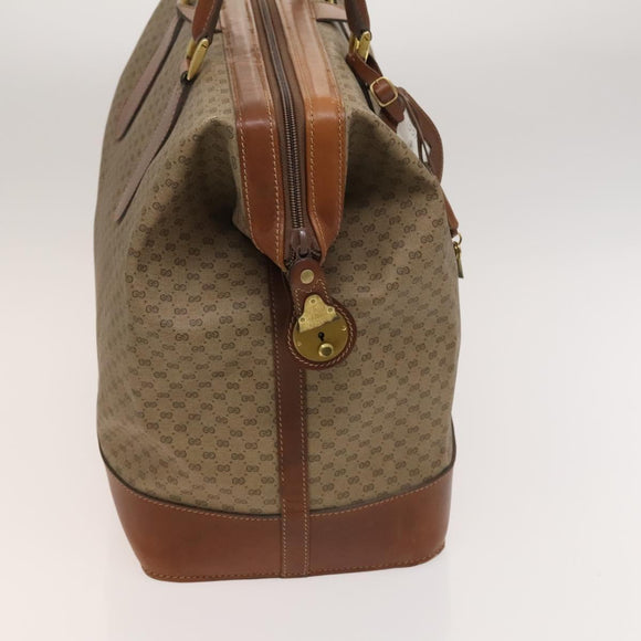 GUCCI Micro GG Supreme Boston Bag PVC Beige Gold 012 024 0467 45 Auth 124459