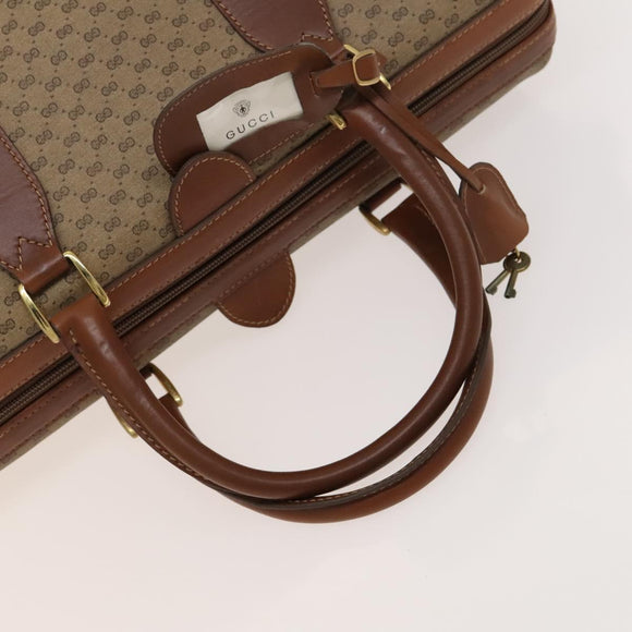 GUCCI Micro GG Supreme Boston Bag PVC Beige Gold 012 024 0467 45 Auth 124459