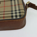 Burberrys Nova Check Shoulder Bag Canvas Beige Gold Auth 124461-15