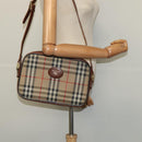 Burberrys Nova Check Shoulder Bag Canvas Beige Gold Auth 124461-19