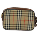 Burberrys Nova Check Shoulder Bag Canvas Beige Gold Auth 124461-2