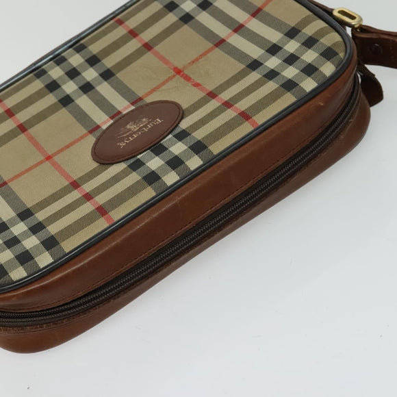 Burberrys Nova Check Shoulder Bag Canvas Beige Gold Auth 124461