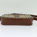 Burberrys Nova Check Shoulder Bag Canvas Beige Gold Auth 124461-5