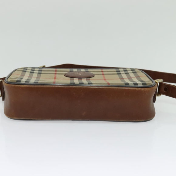 Burberrys Nova Check Shoulder Bag Canvas Beige Gold Auth 124461