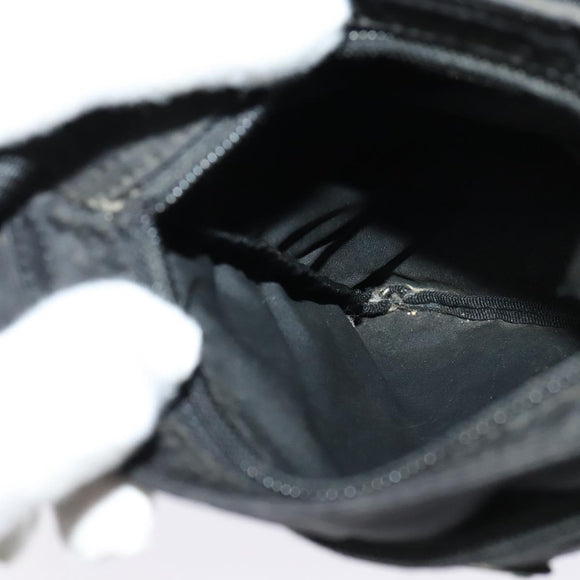 PRADA Shoulder Bag Nylon Black Silver Auth 124484