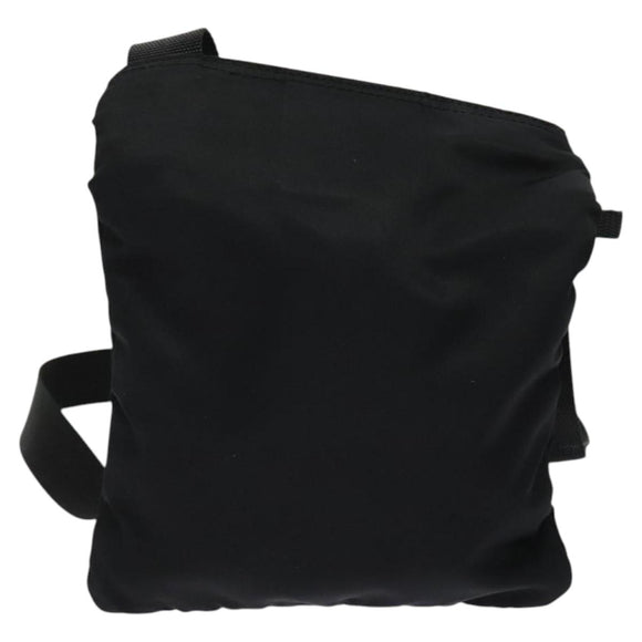 PRADA Shoulder Bag Nylon Black Silver Auth 124484