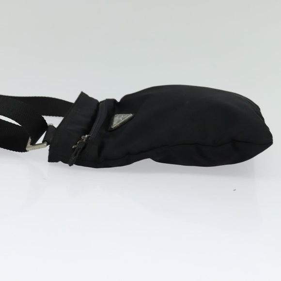 PRADA Shoulder Bag Nylon Black Silver Auth 124484