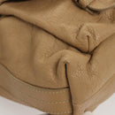 BVLGARI Shoulder Bag Leather Beige Gold Auth 124489-15