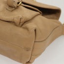 BVLGARI Shoulder Bag Leather Beige Gold Auth 124489-10