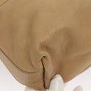 BVLGARI Shoulder Bag Leather Beige Gold Auth 124489-16