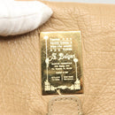 BVLGARI Shoulder Bag Leather Beige Gold Auth 124489-18