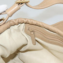 BVLGARI Shoulder Bag Leather Beige Gold Auth 124489-25