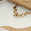 BVLGARI Shoulder Bag Leather Beige Gold Auth 124489-7