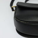 Burberrys Shoulder Bag Leather Black Gold Auth 124499-9