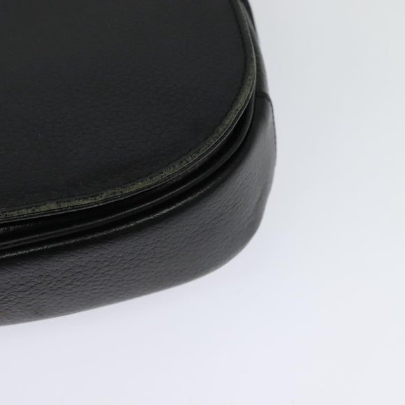 Burberrys Shoulder Bag Leather Black Gold Auth 124499