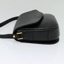 Burberrys Shoulder Bag Leather Black Gold Auth 124499-3