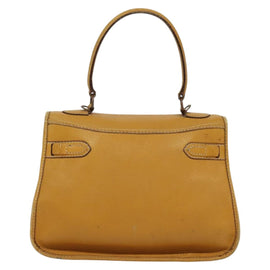 CELINE Hand Bag Leather 2way Yellow Auth 124515 - 0