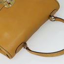 CELINE Hand Bag Leather 2way Yellow Auth 124515-6