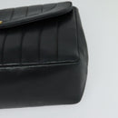 CHANEL Matelasse Mademoiselle Shoulder Bag Lamb Skin Black Gold CC Auth 124522-14