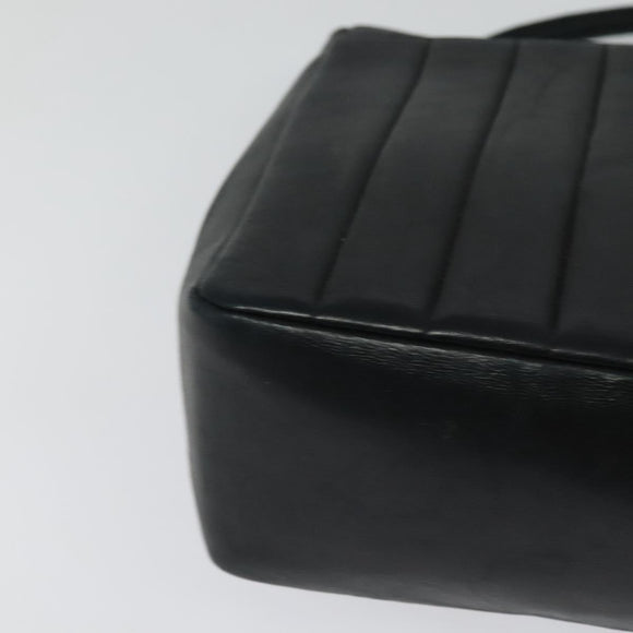 CHANEL Matelasse Mademoiselle Shoulder Bag Lamb Skin Black Gold CC Auth 124522