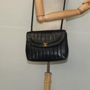 CHANEL Matelasse Mademoiselle Shoulder Bag Lamb Skin Black Gold CC Auth 124522-23