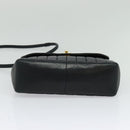 CHANEL Matelasse Mademoiselle Shoulder Bag Lamb Skin Black Gold CC Auth 124522-5