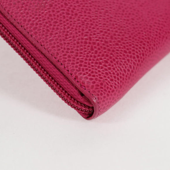 CHANEL COCO Mark Clutch Bag Caviar Skin Pink Gold CC Auth 124523V