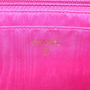 CHANEL COCO Mark Clutch Bag Caviar Skin Pink Gold CC Auth 124523V-14