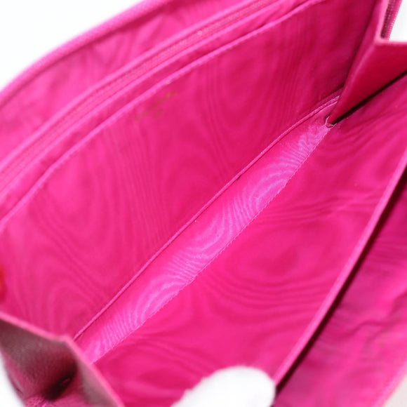 CHANEL COCO Mark Clutch Bag Caviar Skin Pink Gold CC Auth 124523V