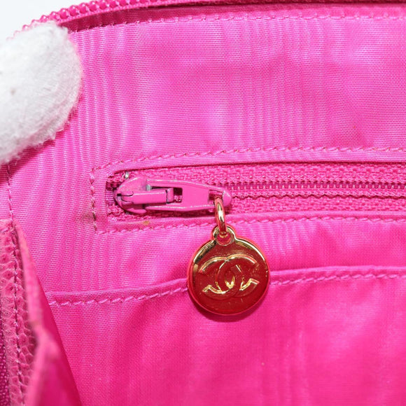 CHANEL COCO Mark Clutch Bag Caviar Skin Pink Gold CC Auth 124523V