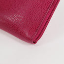 CHANEL COCO Mark Clutch Bag Caviar Skin Pink Gold CC Auth 124523V-9