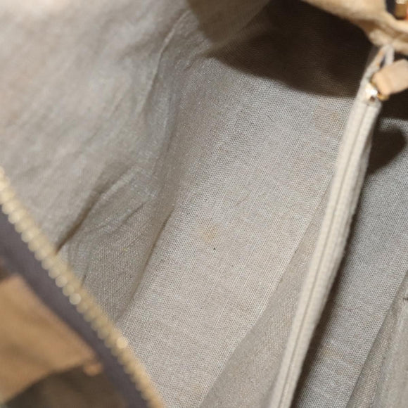 FENDI Pecan Canvas Hand Bag Brown Black Auth 124524