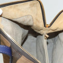 FENDI Pecan Canvas Hand Bag Brown Black Auth 124524-21