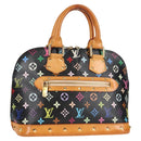 LOUIS VUITTON Monogram Multicolor Alma Hand Bag Black M92646 LV Auth 124549A-1