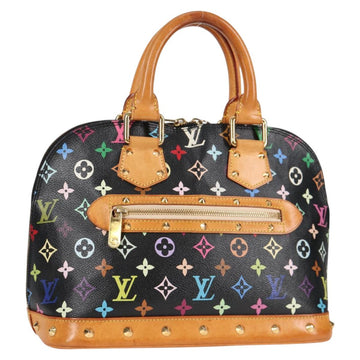 LOUIS VUITTON Monogram Multicolor Alma Hand Bag Black M92646 LV Auth 124549A