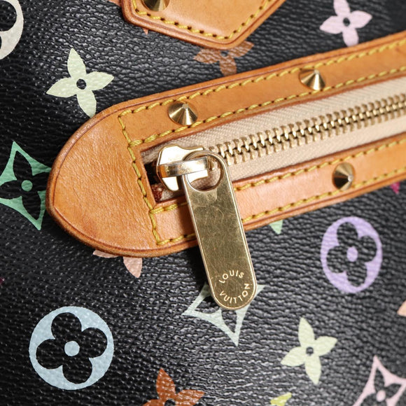 LOUIS VUITTON Monogram Multicolor Alma Hand Bag Black M92646 LV Auth 124549A