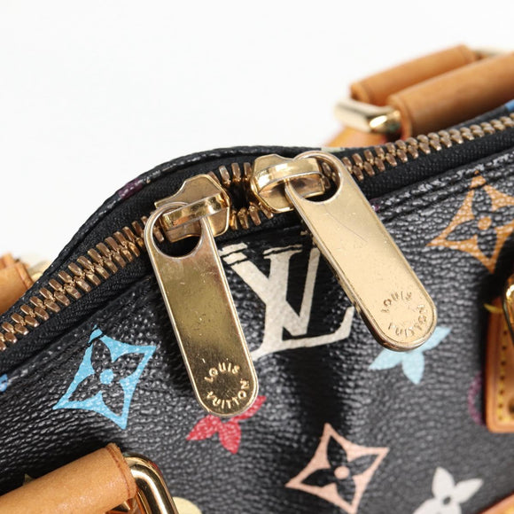 LOUIS VUITTON Monogram Multicolor Alma Hand Bag Black M92646 LV Auth 124549A